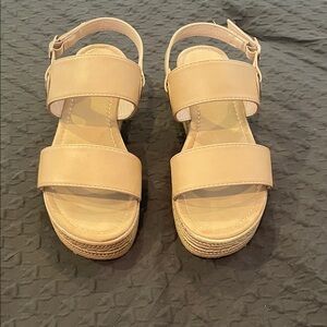 Henry Ferrera Beige Platform Sandals